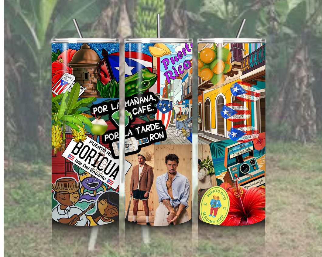 “Debí Tirar Más Fotos” Bad Bunny Tumbler | Unique Taino Art | Music Lover Travel Cup