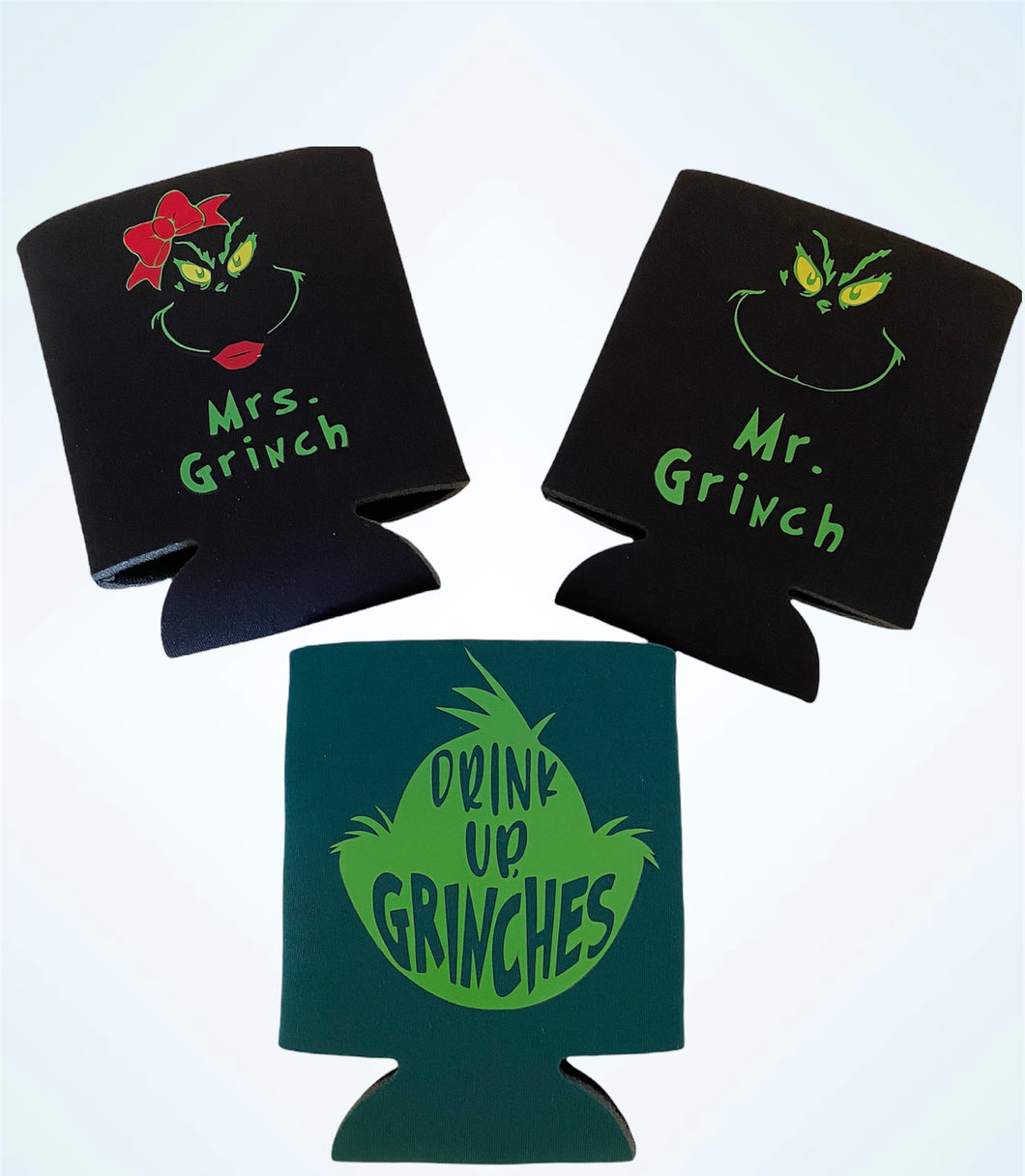 Grinch can cooler sleeve set