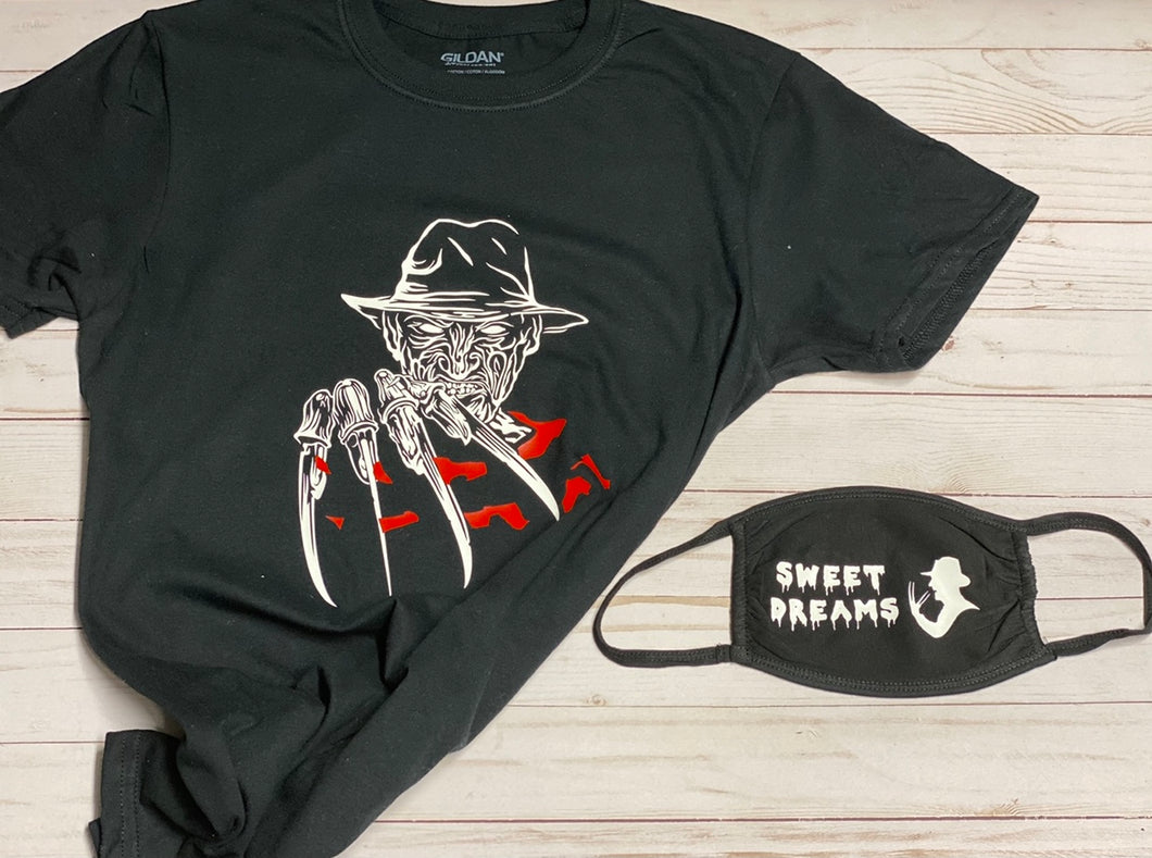Freddy Kruger T-shirt and face mask