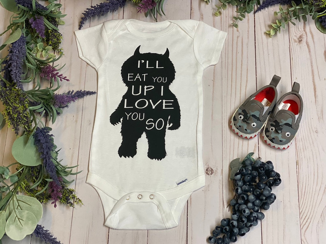I’ll eat you up, I love you so Onesie/where the wild things are